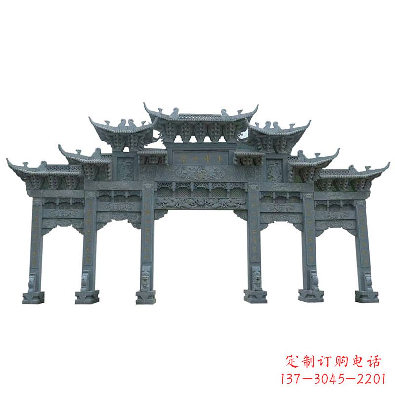 重庆中领雕塑牌楼石雕艺术定制的精美雕塑
