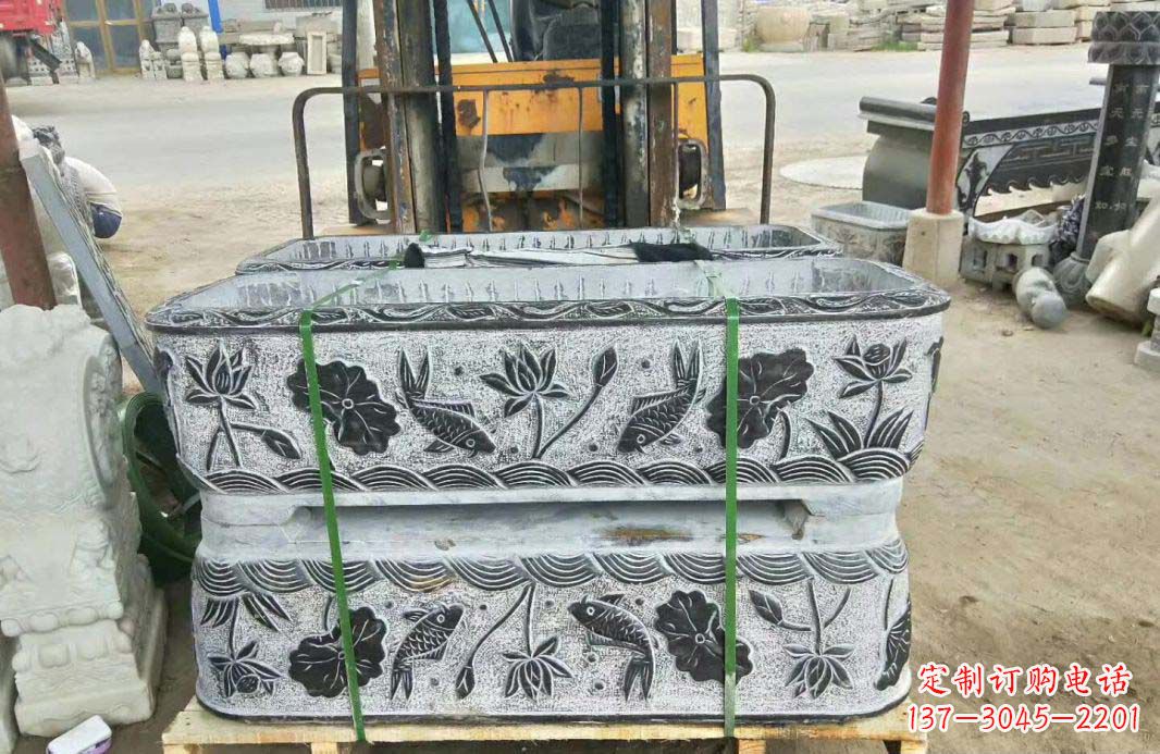 重庆精美古典仿古石水缸雕塑