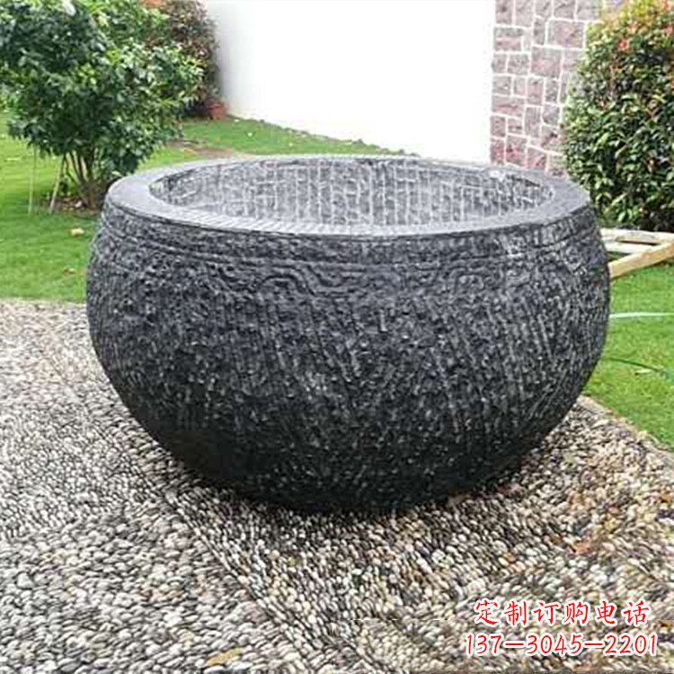 重庆仿古石雕水缸,精雕细琢别具一格