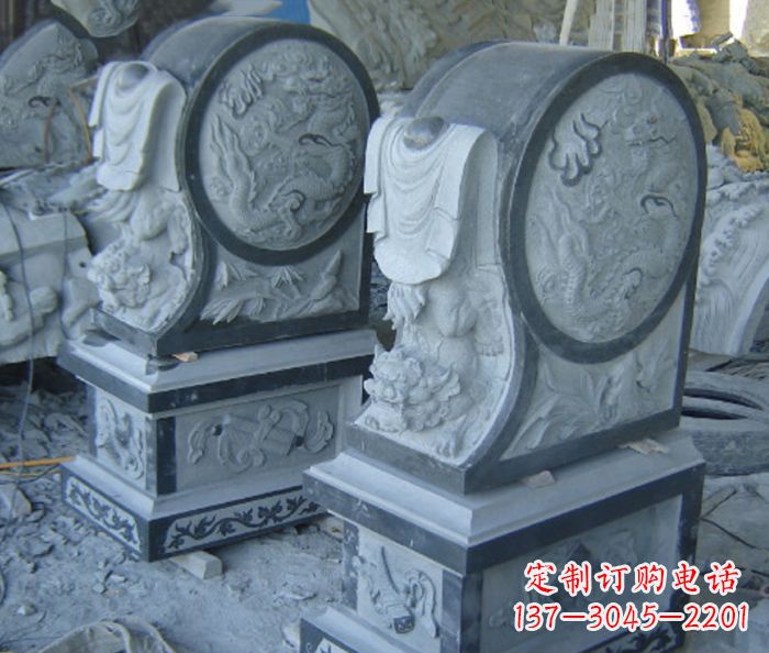 重庆仿古石门墩招财抱鼓石雕塑
