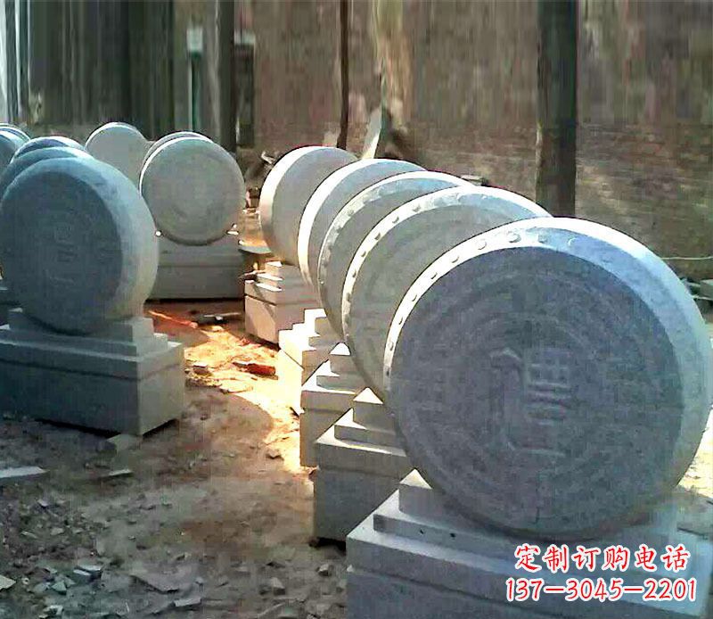 重庆仿古石门墩招财抱鼓石雕