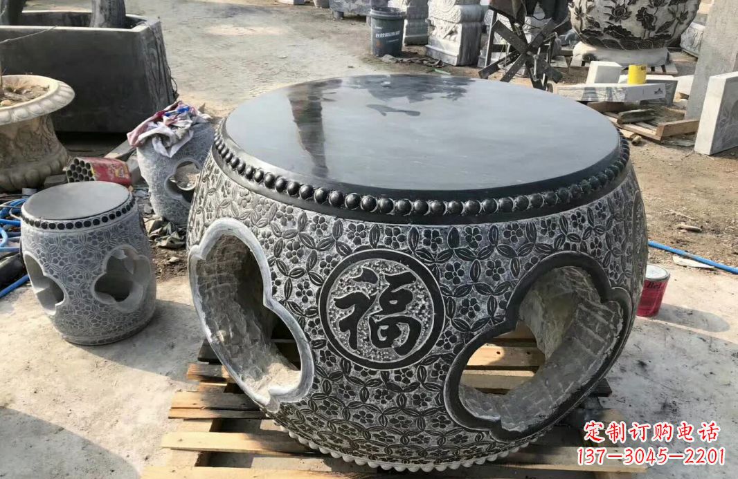重庆中领雕塑 | 精美仿古石桌凳雕塑