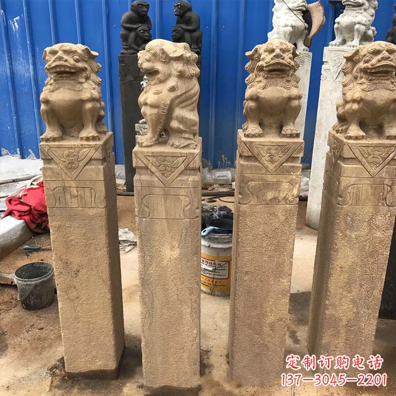 重庆仿古拴马桩石雕塑——傅雕你的精美时光