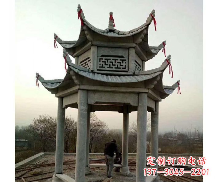 重庆仿古双层石雕凉亭