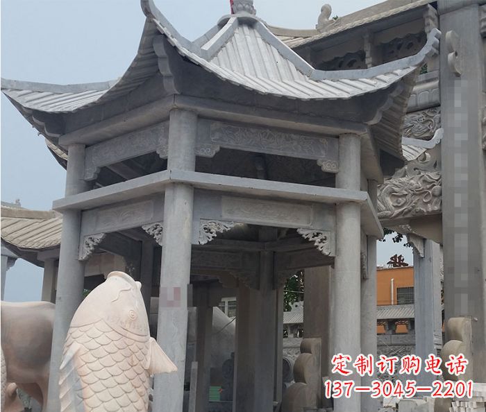 重庆精美仿古双层石雕凉亭