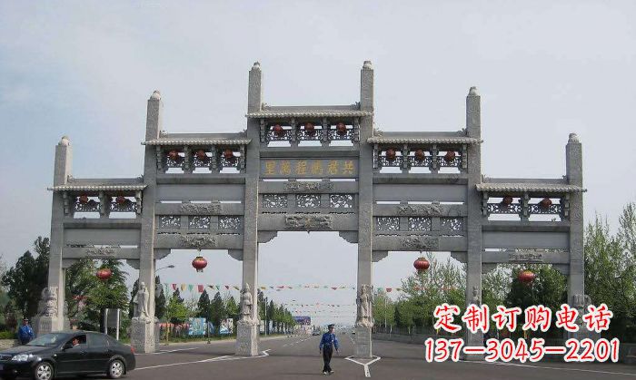 重庆精美仿古石雕牌坊雕塑