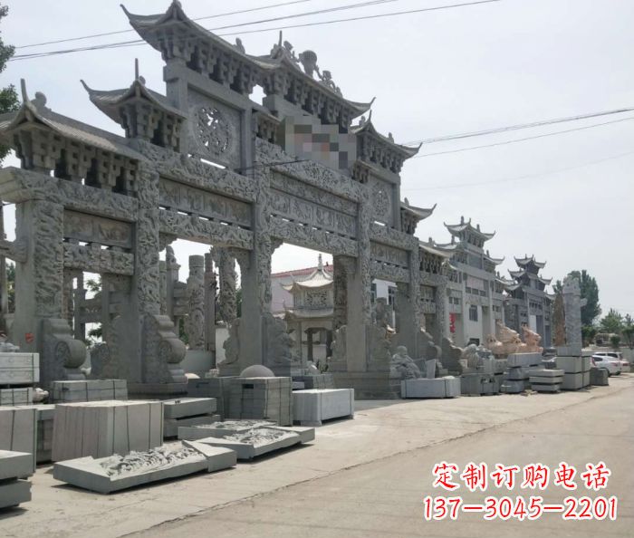 重庆传统风格牌坊雕塑