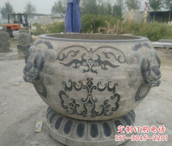 重庆仿古圆形水缸石雕