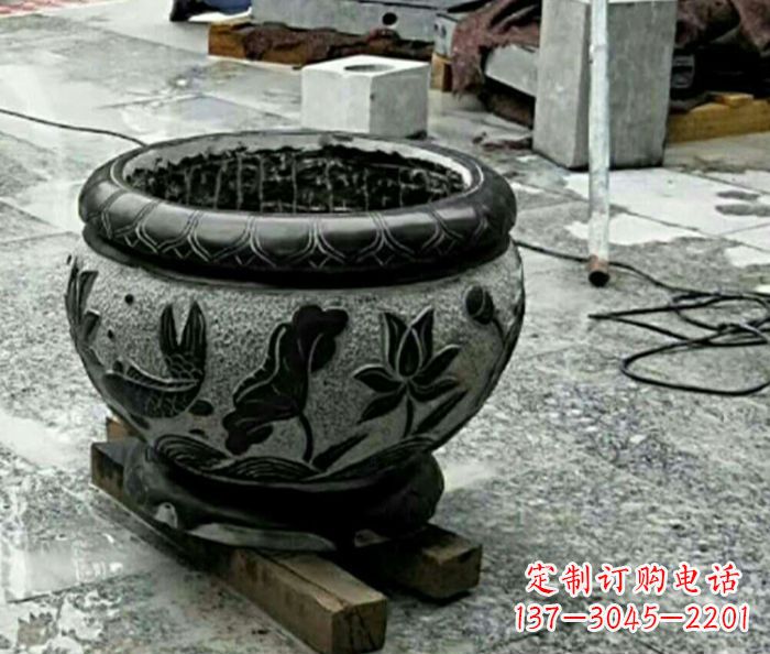 重庆精美仿古招财水缸石雕