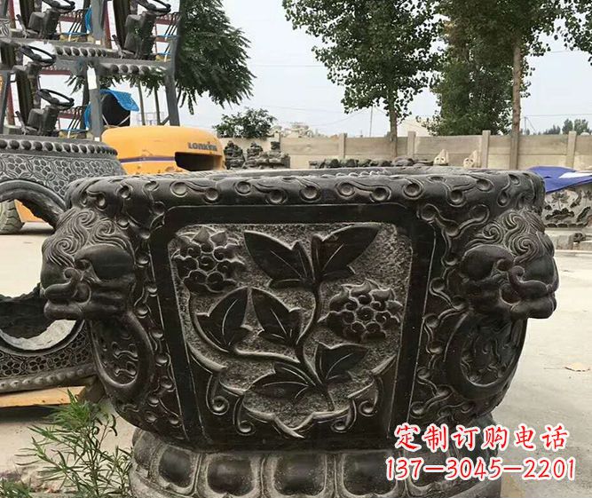 重庆仿古招财石雕水缸