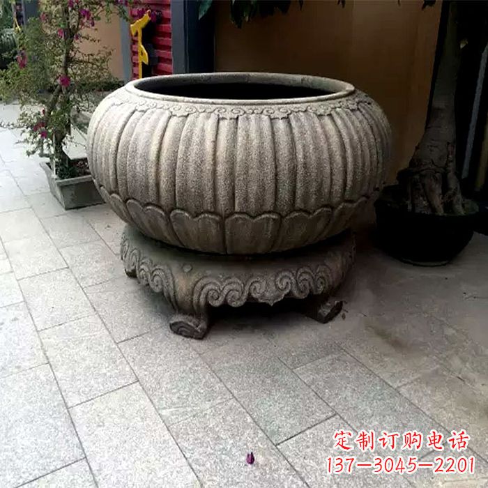 重庆仿古做旧石雕花盆水缸