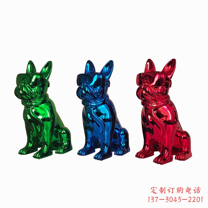 重庆仿琉璃斗牛犬生肖狗雕塑