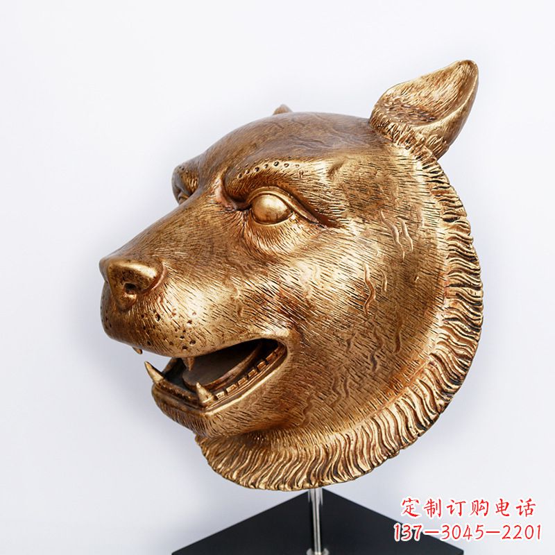 重庆仿铜虎头玻璃钢雕塑