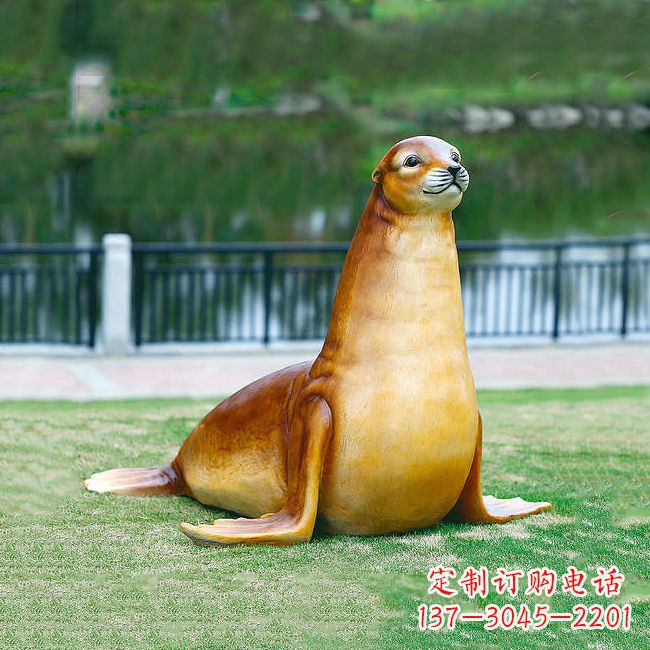 重庆仿真玻璃钢海豹雕塑,活力与艺术完美结合
