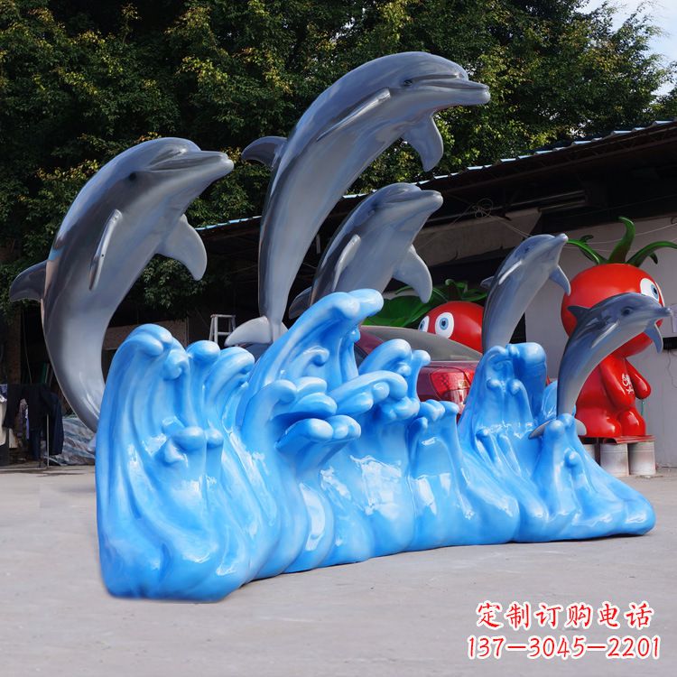 重庆艺术精美的海豚玻璃钢雕塑