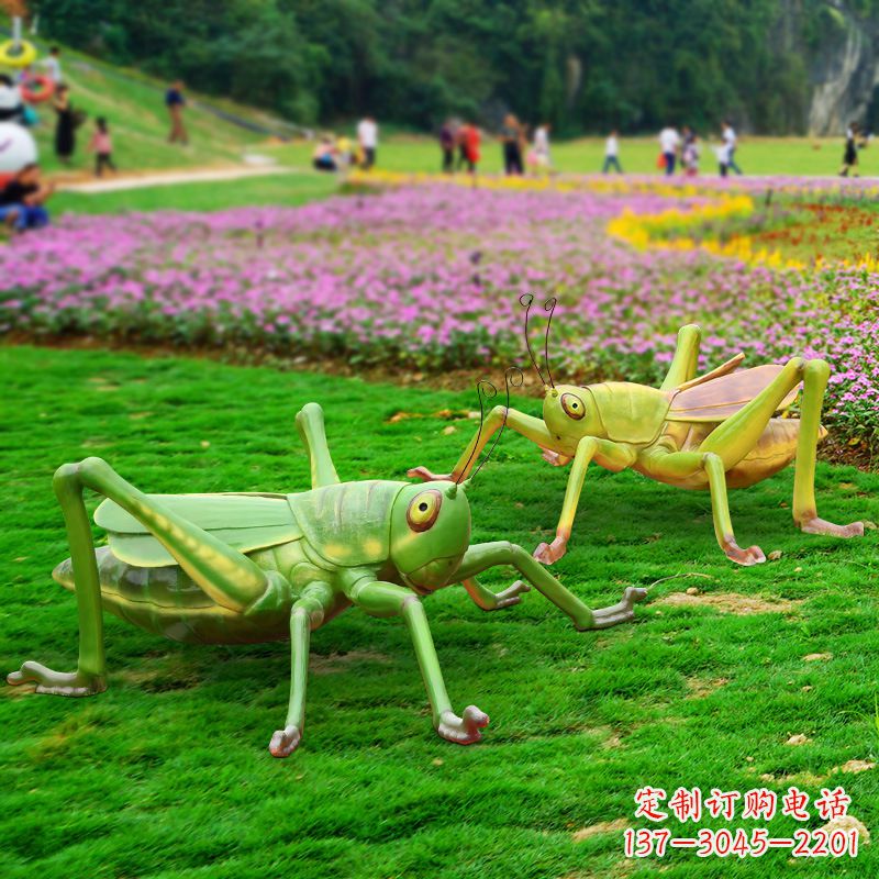 重庆仿真蝗虫蚂蚱草坪草丛动物雕塑摆件
