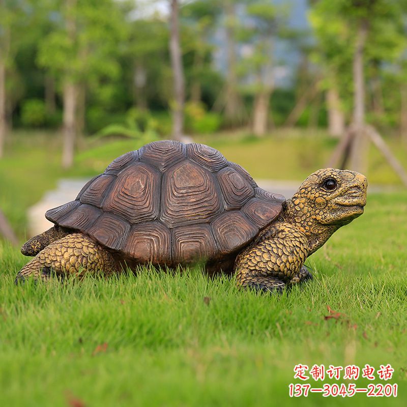重庆仿真乌龟-玻璃钢仿真动物雕塑草坪摆件