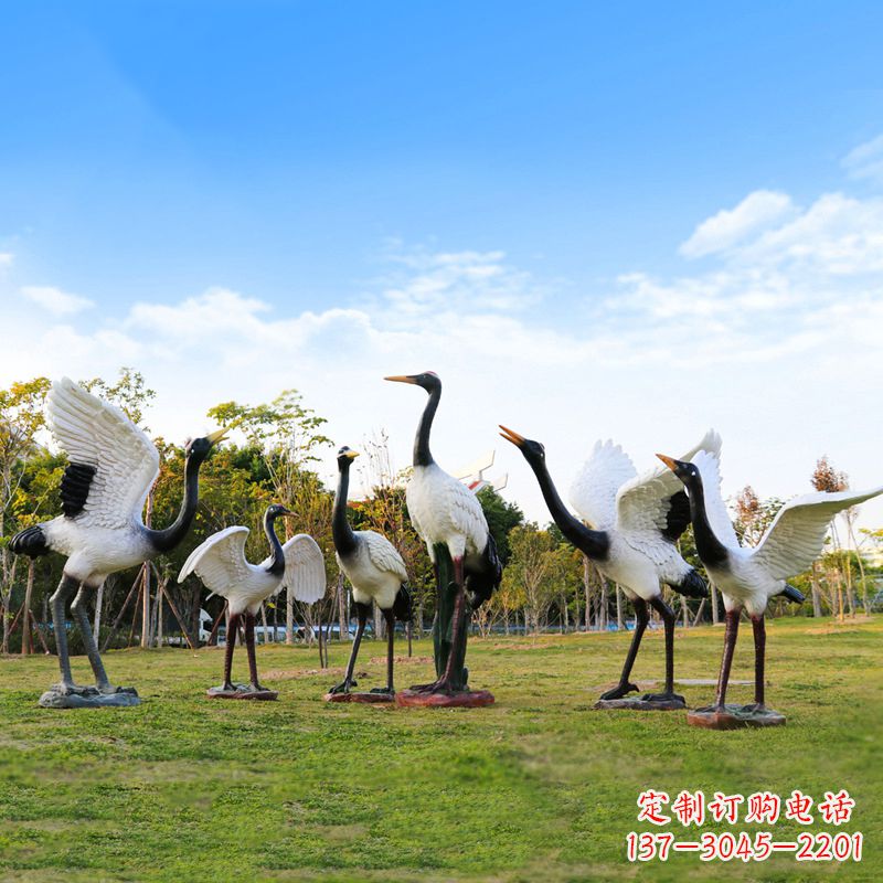 重庆雕刻传统文化,精美仙鹤雕塑