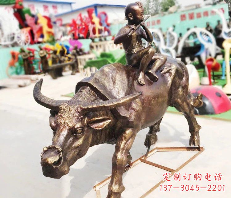 重庆放牛郎公园景观铜雕