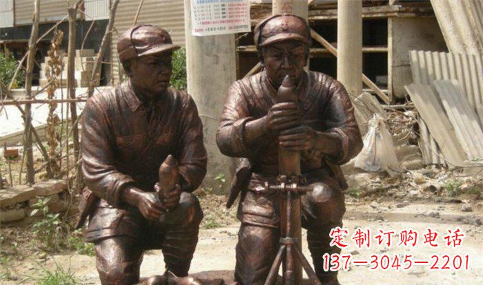 重庆放手榴弹的革命战士铜雕