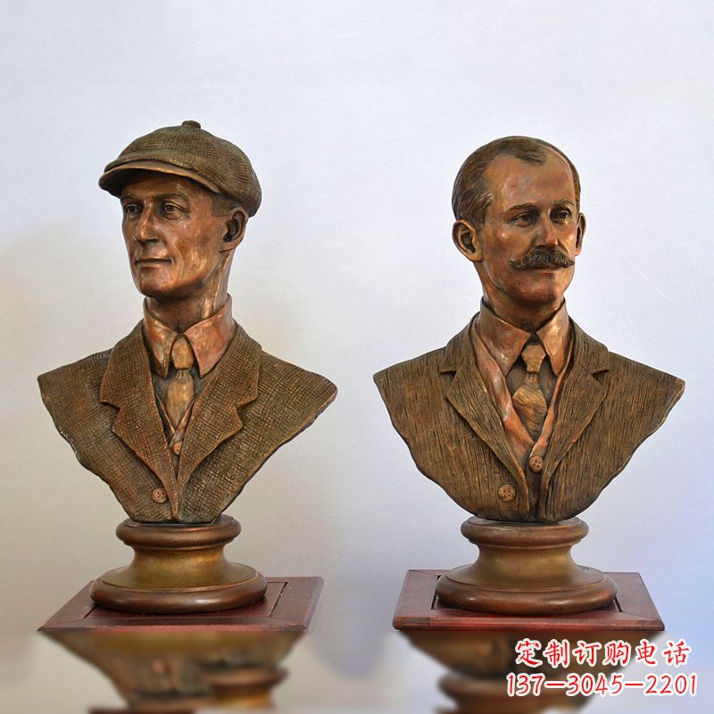 重庆飞机发明者莱特兄弟仿真头像雕塑摆件