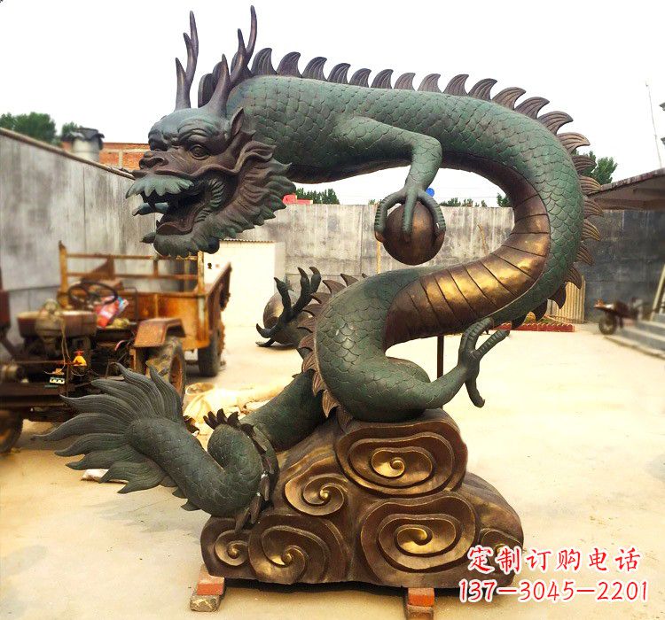 重庆飞龙戏珠铜雕