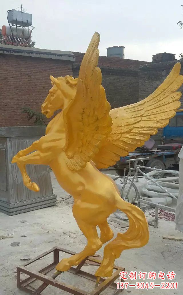 重庆飞马玻璃钢仿铜动物雕塑 (2)