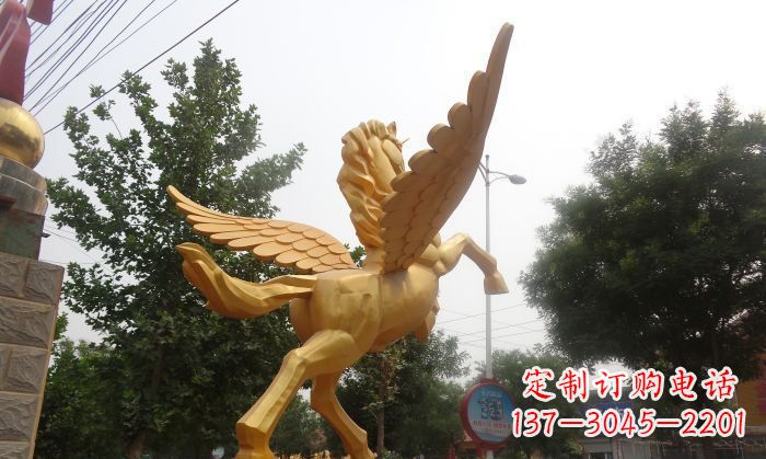 重庆飞马广场景观动物铜雕