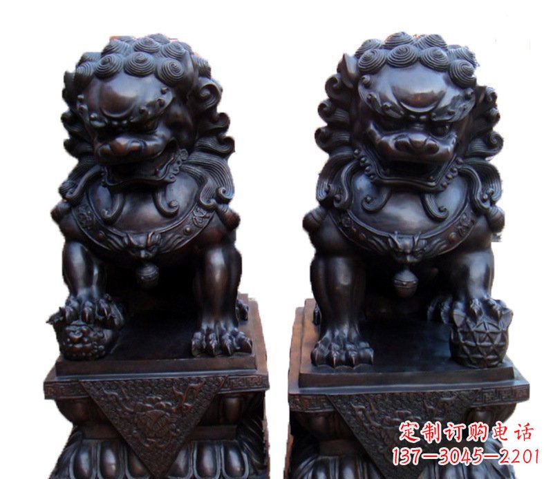 重庆纯铜故宫狮子摆件雕塑
