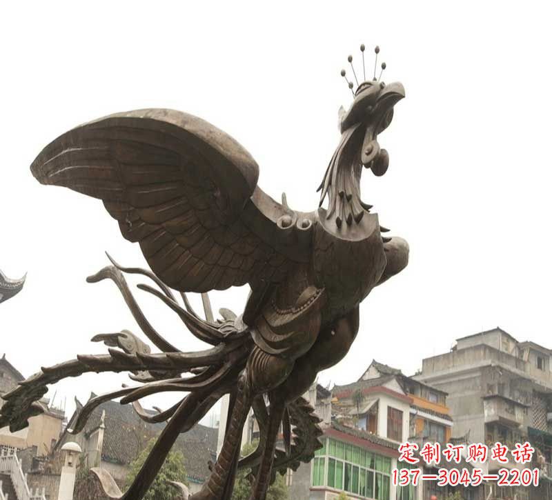 重庆凤凰飞翔铜雕