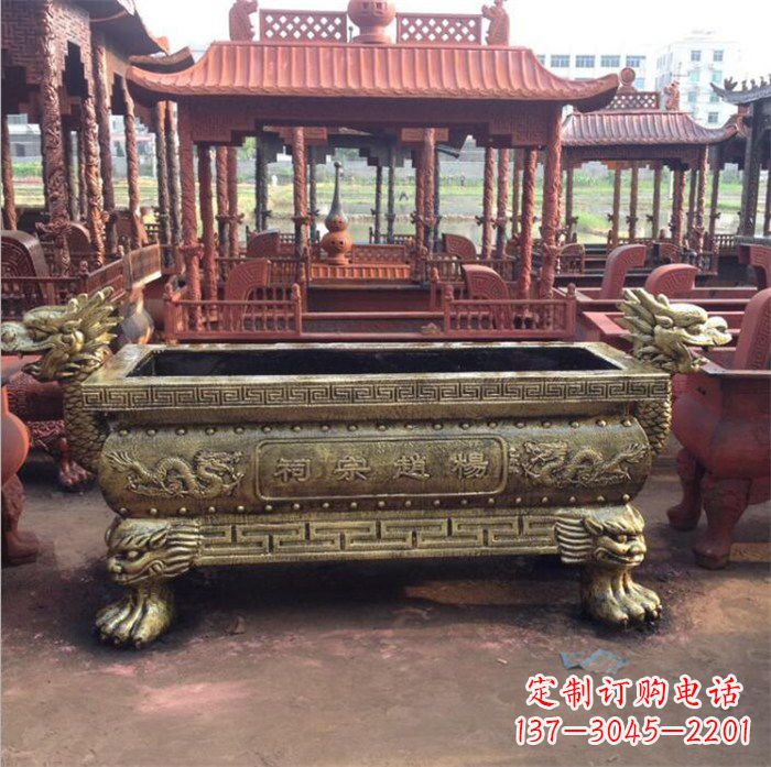 重庆精美麒麟雕塑——浮雕铜香炉
