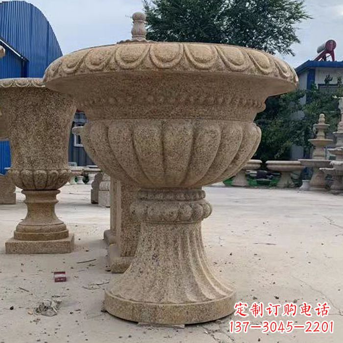 重庆优雅高墩欧式石雕花盆