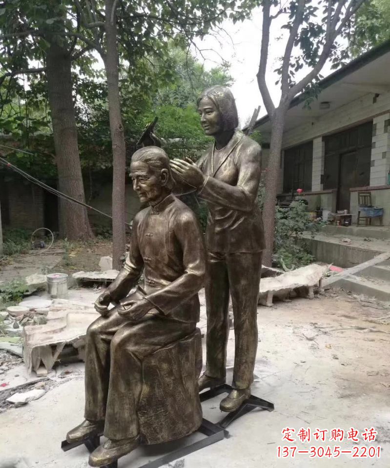 重庆产品名称纪念母亲的梳头人物铜雕
