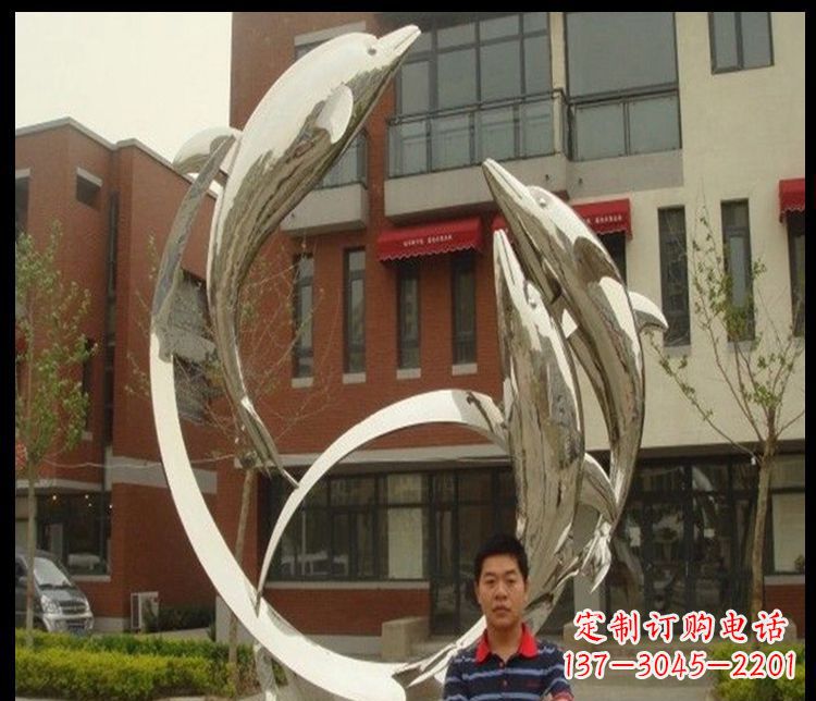 重庆精细不锈钢海豚雕塑