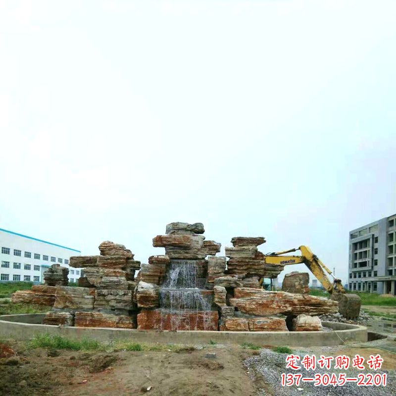 重庆工厂园林千层石流水假山景观