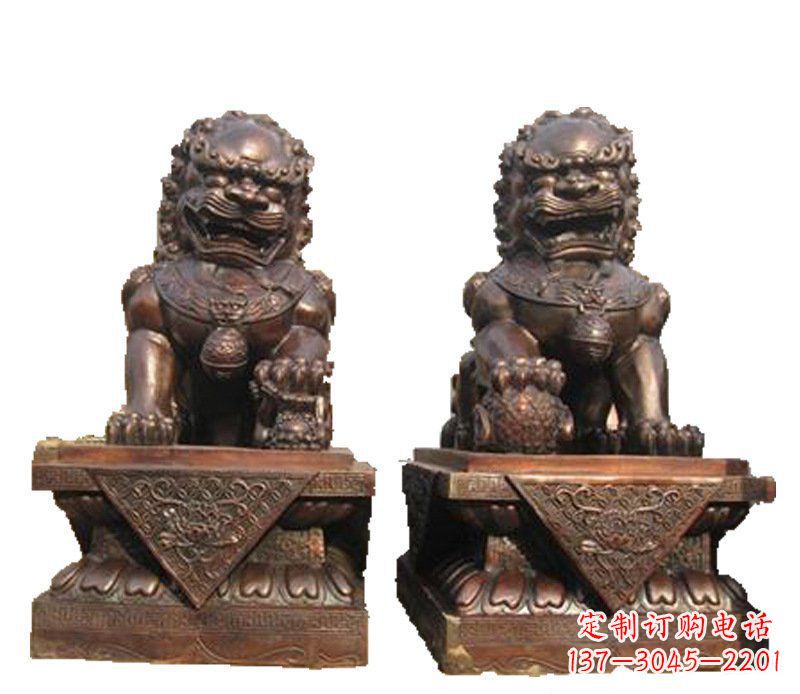 重庆公司汇丰狮子铜雕塑摆件 (2)