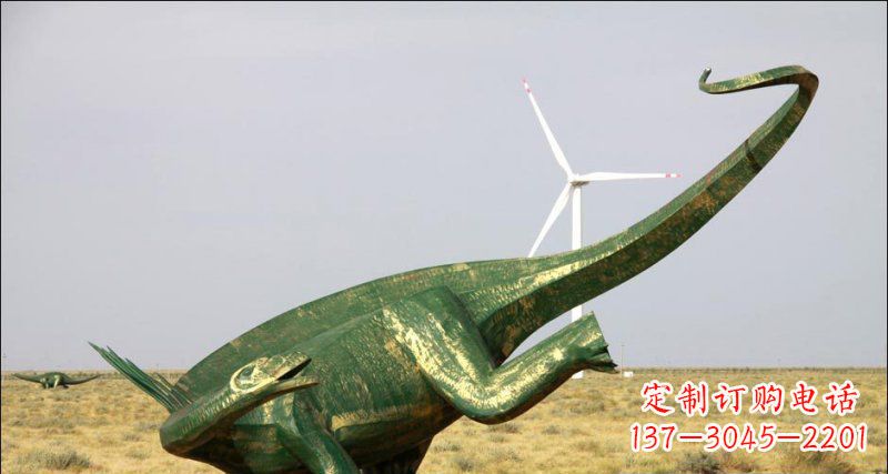重庆公园奔跑的恐龙动物铜雕