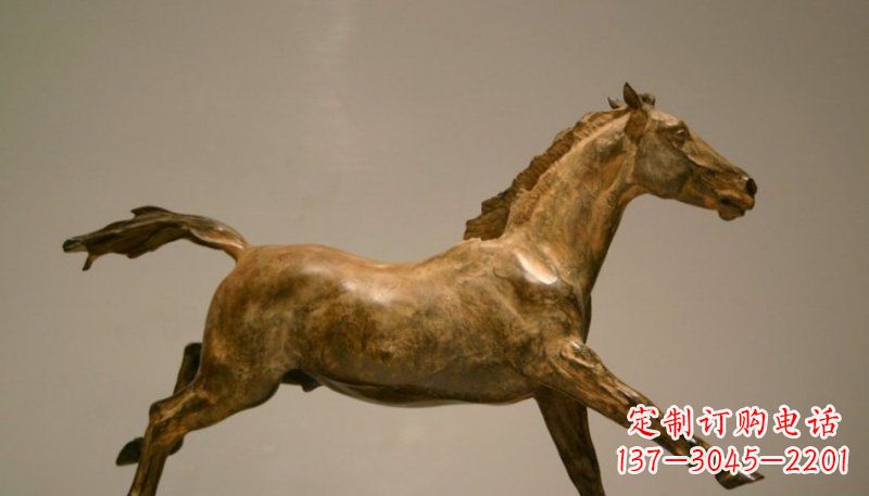 重庆公园奔跑的马动物铜雕 (2)