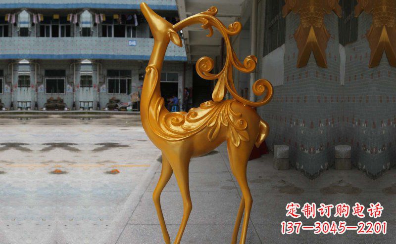 重庆玻璃钢小鹿雕塑,装饰公园美景
