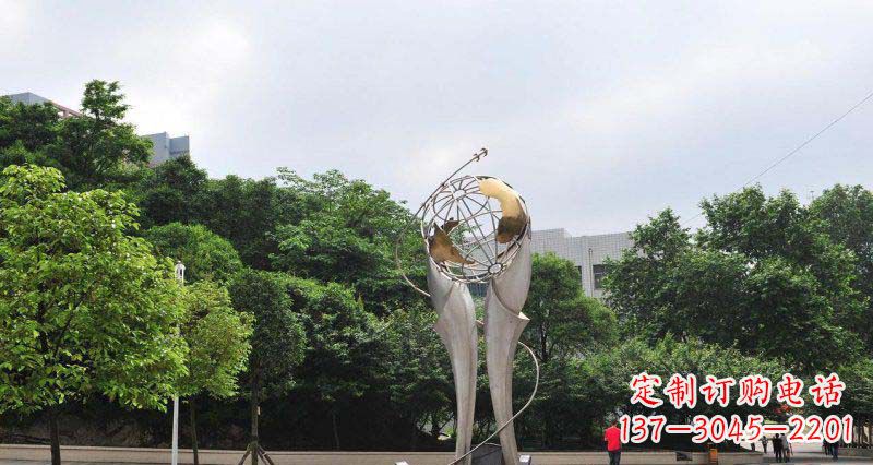 重庆中领雕塑精致大气的不锈钢地球雕塑