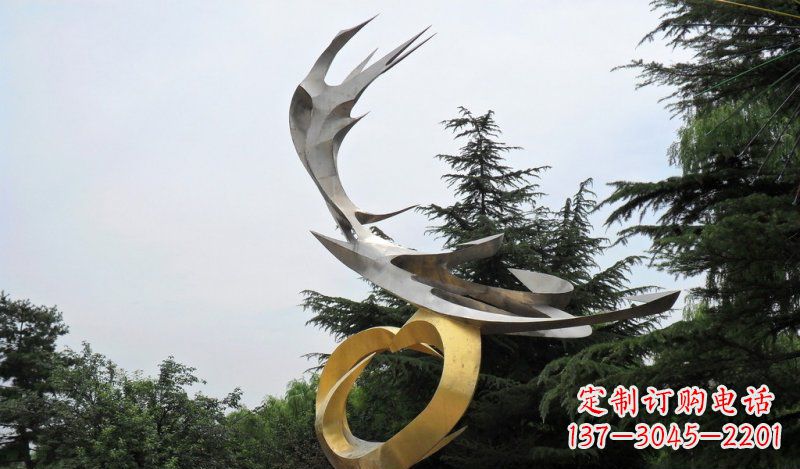 重庆精美雕刻石膏抽象凤凰雕塑