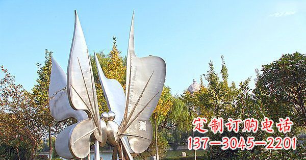 重庆英伦风格精致不锈钢抽象蝴蝶雕塑