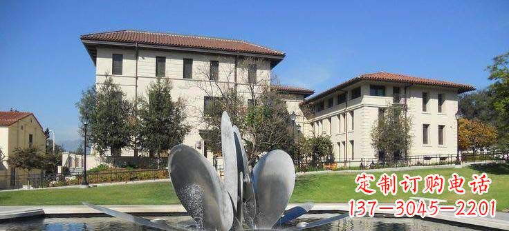 重庆抽象花朵不锈钢喷泉雕塑