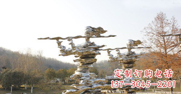 重庆 遥远的少女——不锈钢吹横笛少女雕塑