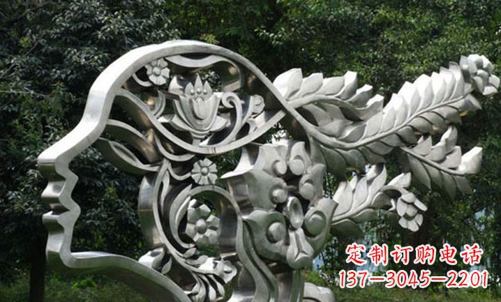 重庆美丽如梦不锈钢美女雕塑