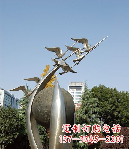 重庆唯美 大雁不锈钢雕塑