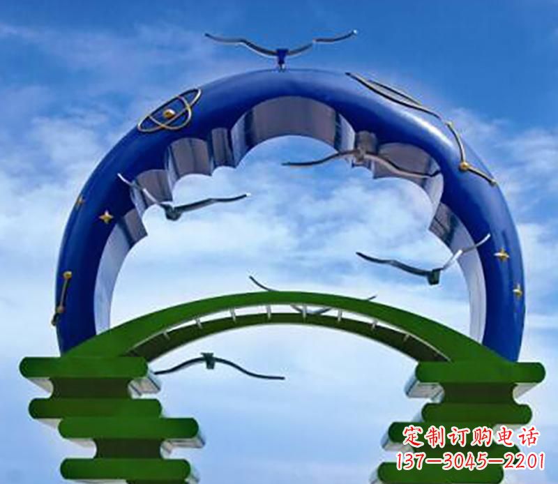 重庆不锈钢帝王拱景观雕塑