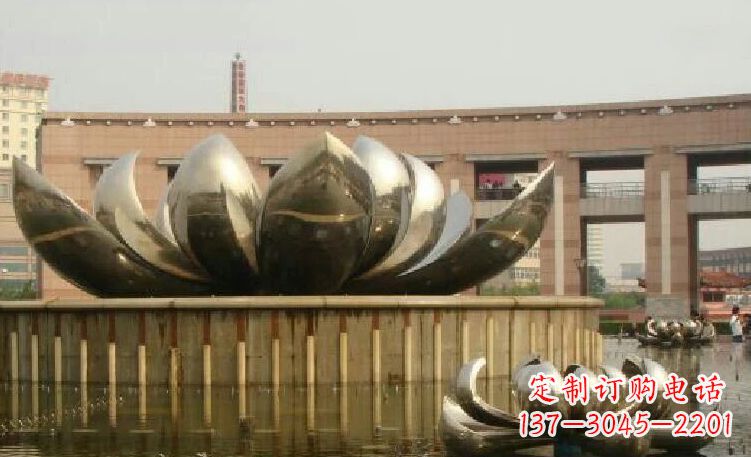 重庆廊中领雕塑优质的不锈钢荷花雕塑