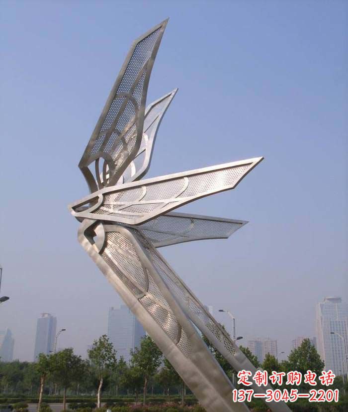 重庆大型不锈钢蝴蝶翅膀雕塑