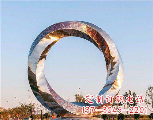 重庆精美的不锈钢圆环景观雕塑